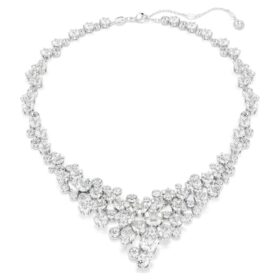 Collier Constella, tailles variées, fermoir, blanc, plaqué rhodium
