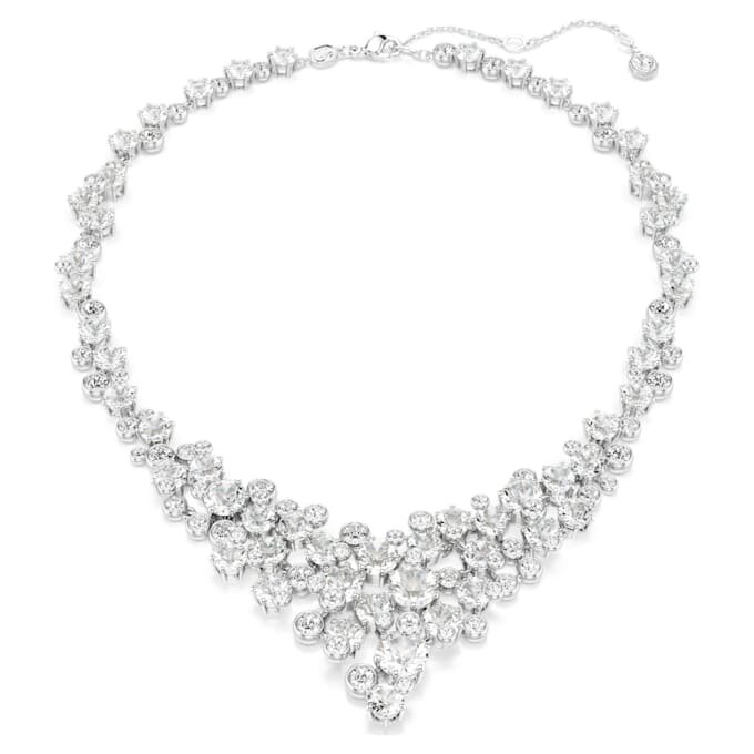 Collier Constella, tailles variées, fermoir, blanc, plaqué rhodium Collier Constella, tailles variées, fermoir, blanc, plaqué rhodium