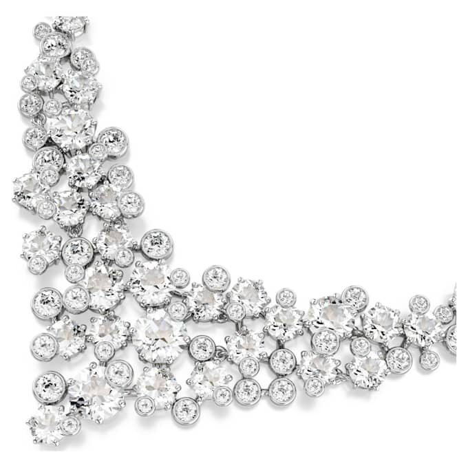 Collier Constella, tailles variées, fermoir, blanc, plaqué rhodium Collier Constella, tailles variées, fermoir, blanc, plaqué rhodium