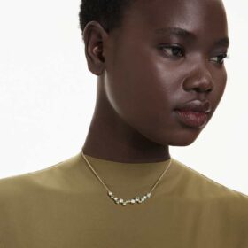Collier Constella, tailles variées, vert, plaqué or