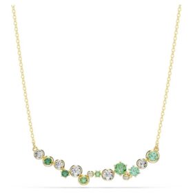 Collier Constella, tailles variées, vert, plaqué or