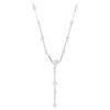 Collier Constella Y Perle de cristal, tailles rondes, blanc, plaqué rhodium Collier Constella Y Perle de cristal, tailles rondes, blanc, plaqué rhodium