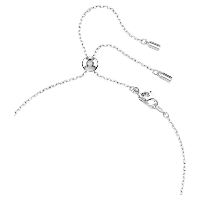 Collier Constella Y Perle de cristal, tailles rondes, blanc, plaqué rhodium Collier Constella Y Perle de cristal, tailles rondes, blanc, plaqué rhodium
