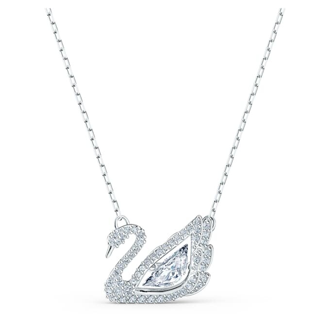 Collier Cygne « Dancing Swan », blanc, plaqué rhodium Collier Cygne « Dancing Swan », blanc, plaqué rhodium