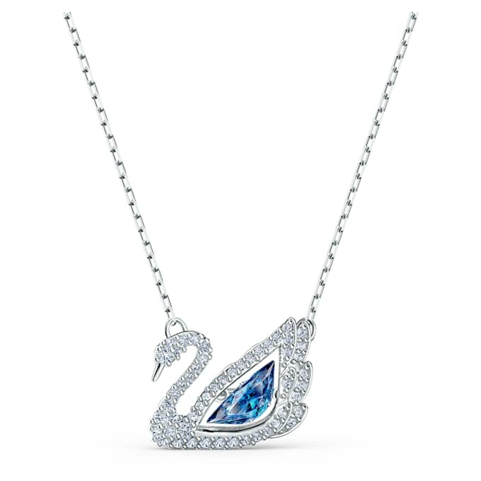 Collier « Cygne dansant », bleu, plaqué rhodium Collier « Cygne dansant », bleu, plaqué rhodium