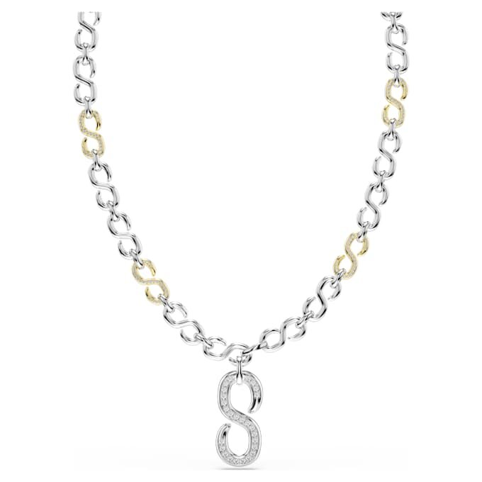 Collier Dextera Strandage à maillons ronds, blanc, finition métaux mélangés Collier Dextera Strandage à maillons ronds, blanc, finition métaux mélangés
