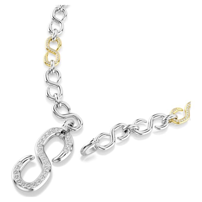 Collier Dextera Strandage à maillons ronds, blanc, finition métaux mélangés Collier Dextera Strandage à maillons ronds, blanc, finition métaux mélangés