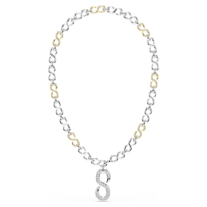 Collier Dextera Strandage à maillons ronds, blanc, finition métaux mélangés Collier Dextera Strandage à maillons ronds, blanc, finition métaux mélangés