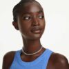 Collier Dextera, taille ronde, blanc, acier inoxydable Collier Dextera, taille ronde, blanc, acier inoxydable