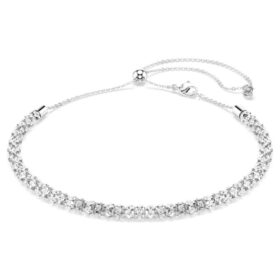 Collier Dextera, taille ronde, blanc, acier inoxydable