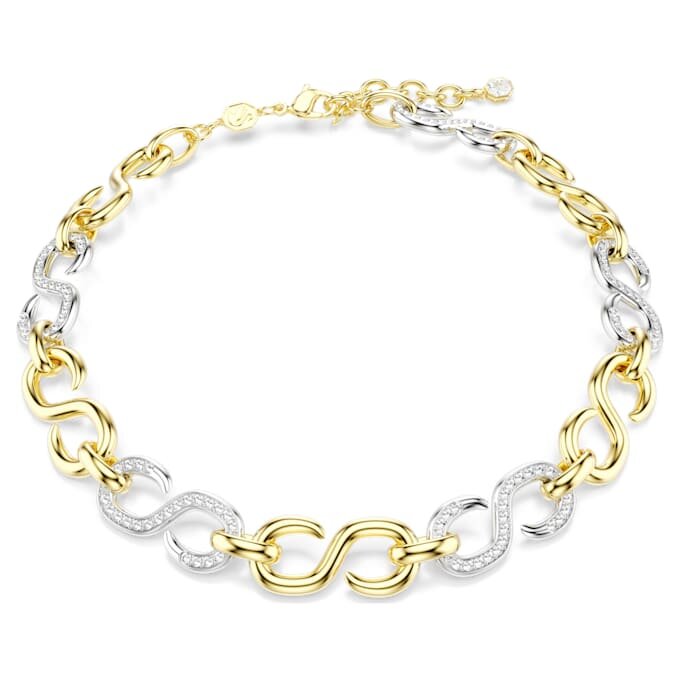 Collier Dextera, taille ronde, chaîne, blanc, finition en métaux mélangés Collier Dextera, taille ronde, chaîne, blanc, finition en métaux mélangés