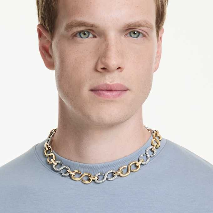 Collier Dextera, taille ronde, chaîne, blanc, finition en métaux mélangés Collier Dextera, taille ronde, chaîne, blanc, finition en métaux mélangés