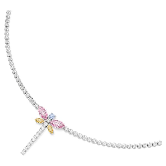 Collier en Y Ariana Grande X Swarovski, tailles variées, libellule, multicolore, plaqué rhodium Collier en Y Ariana Grande X Swarovski, tailles variées, libellule, multicolore, plaqué rhodium