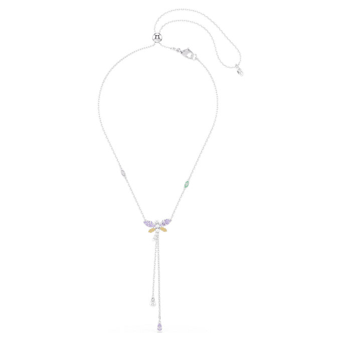 Collier en Y Ariana Grande X Swarovski, tailles variées, libellule, multicolore, plaqué rhodium Collier en Y Ariana Grande X Swarovski, tailles variées, libellule, multicolore, plaqué rhodium