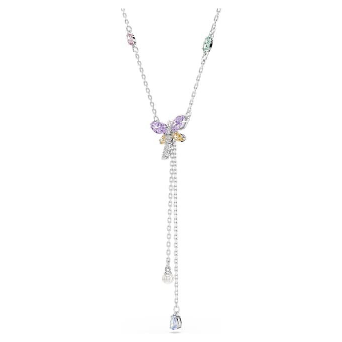 Collier en Y Ariana Grande X Swarovski, tailles variées, libellule, multicolore, plaqué rhodium Collier en Y Ariana Grande X Swarovski, tailles variées, libellule, multicolore, plaqué rhodium