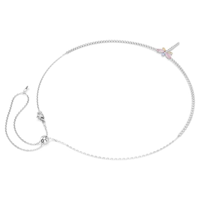 Collier en Y Ariana Grande X Swarovski, tailles variées, libellule, multicolore, plaqué rhodium Collier en Y Ariana Grande X Swarovski, tailles variées, libellule, multicolore, plaqué rhodium