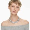 Collier « Feather » de la collection « The Vienna Collection », blanc, plaqué ruthénium Collier « Feather » de la collection « The Vienna Collection », blanc, plaqué ruthénium