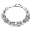 Collier « Feather » de la collection « The Vienna Collection », blanc, plaqué ruthénium Collier « Feather » de la collection « The Vienna Collection », blanc, plaqué ruthénium