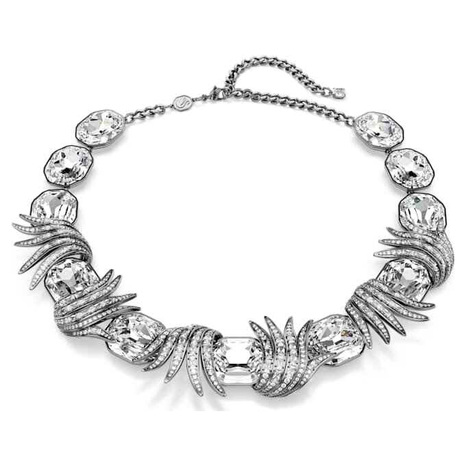 Collier « Feather » de la collection « The Vienna Collection », blanc, plaqué ruthénium Collier « Feather » de la collection « The Vienna Collection », blanc, plaqué ruthénium