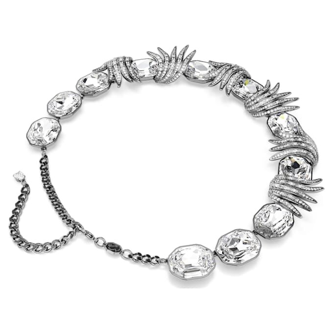 Collier « Feather » de la collection « The Vienna Collection », blanc, plaqué ruthénium Collier « Feather » de la collection « The Vienna Collection », blanc, plaqué ruthénium