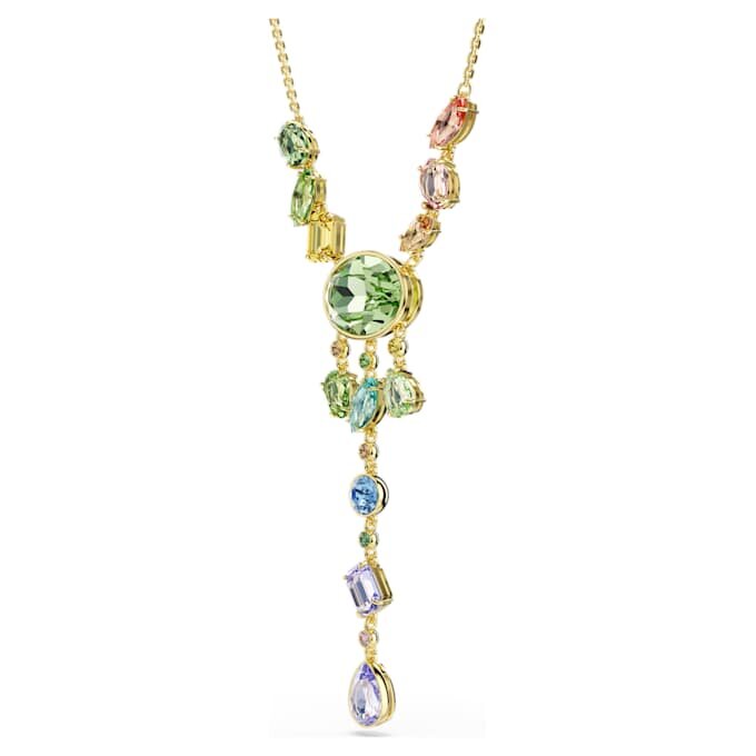 Collier Gema en Y, tailles variées, multicolore, plaqué or Collier Gema en Y, tailles variées, multicolore, plaqué or