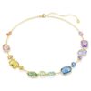 Collier Gema, tailles variées, multicolore, plaqué or
