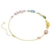 Collier Gema, tailles variées, multicolore, plaqué or