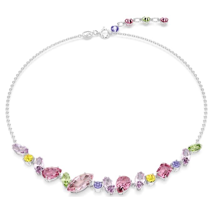 Collier Gema, tailles variées, multicolore, plaqué rhodium Collier Gema, tailles variées, multicolore, plaqué rhodium