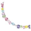 Collier Gema, tailles variées, multicolore, plaqué rhodium