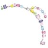 Collier Gema, tailles variées, multicolore, plaqué rhodium