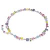 Collier Gema, tailles variées, multicolore, plaqué rhodium
