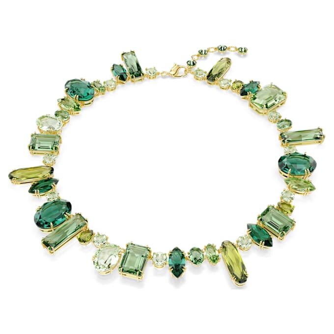 Collier Gema, tailles variées, vert, plaqué or Collier Gema, tailles variées, vert, plaqué or