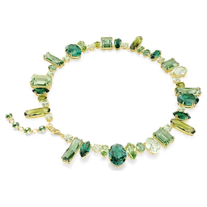 Collier Gema, tailles variées, vert, plaqué or Collier Gema, tailles variées, vert, plaqué or