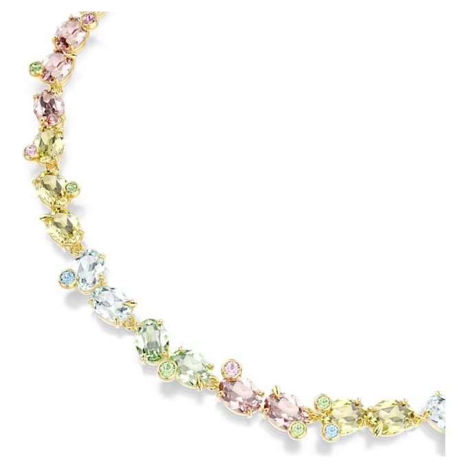 Collier Gema Tennis, tailles variées, multicolore, plaqué or Collier Gema Tennis, tailles variées, multicolore, plaqué or