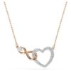 Collier Hyperbola « Infinity and Heart », blanc, finition métaux mélangés Collier Hyperbola « Infinity and Heart », blanc, finition métaux mélangés