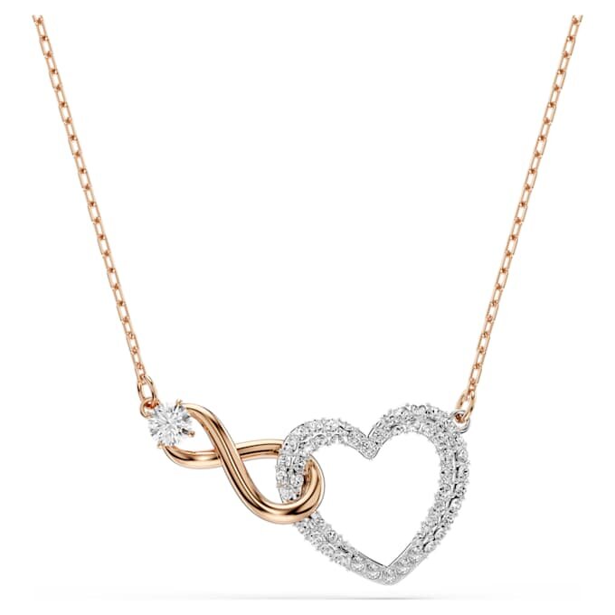 Collier Hyperbola « Infinity and Heart », blanc, finition métaux mélangés Collier Hyperbola « Infinity and Heart », blanc, finition métaux mélangés