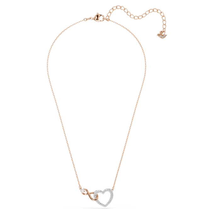 Collier Hyperbola « Infinity and Heart », blanc, finition métaux mélangés Collier Hyperbola « Infinity and Heart », blanc, finition métaux mélangés
