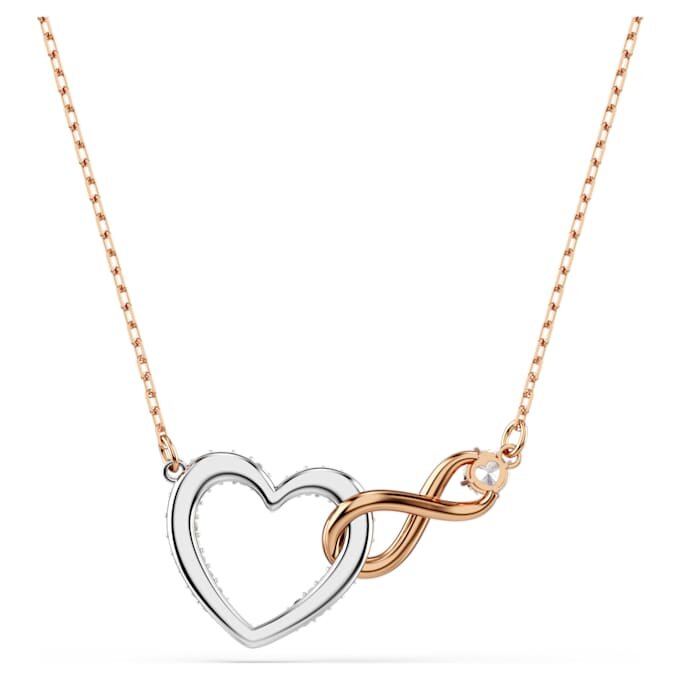 Collier Hyperbola « Infinity and Heart », blanc, finition métaux mélangés Collier Hyperbola « Infinity and Heart », blanc, finition métaux mélangés
