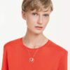 Collier Hyperbola, taille ronde, blanc, plaqué or
