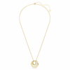 Collier Hyperbola, taille ronde, blanc, plaqué or