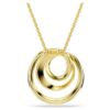 Collier Hyperbola, taille ronde, blanc, plaqué or