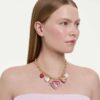 Collier Idyllia : coupes variées, cœur, clé, multicolore, plaqué or Collier Idyllia : coupes variées, cœur, clé, multicolore, plaqué or