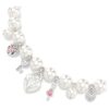 Collier Idyllia Perle de cristal, tailles variées, blanc, plaqué rhodium