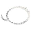 Collier Idyllia Perle de cristal, tailles variées, blanc, plaqué rhodium
