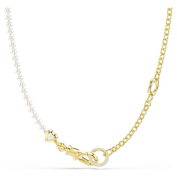 Collier Idyllia perles de cristal, blanc, plaqué or Collier Idyllia perles de cristal, blanc, plaqué or