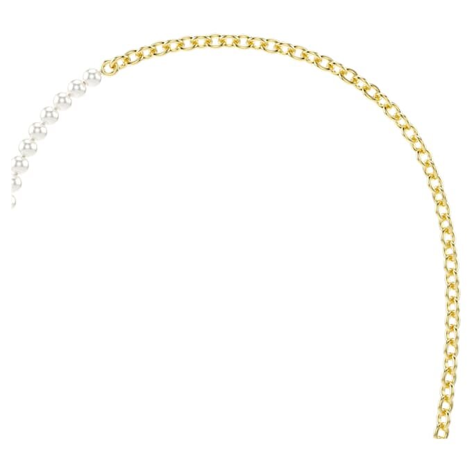 Collier Idyllia perles de cristal, blanc, plaqué or Collier Idyllia perles de cristal, blanc, plaqué or