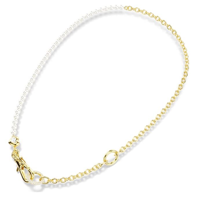 Collier Idyllia perles de cristal, blanc, plaqué or Collier Idyllia perles de cristal, blanc, plaqué or