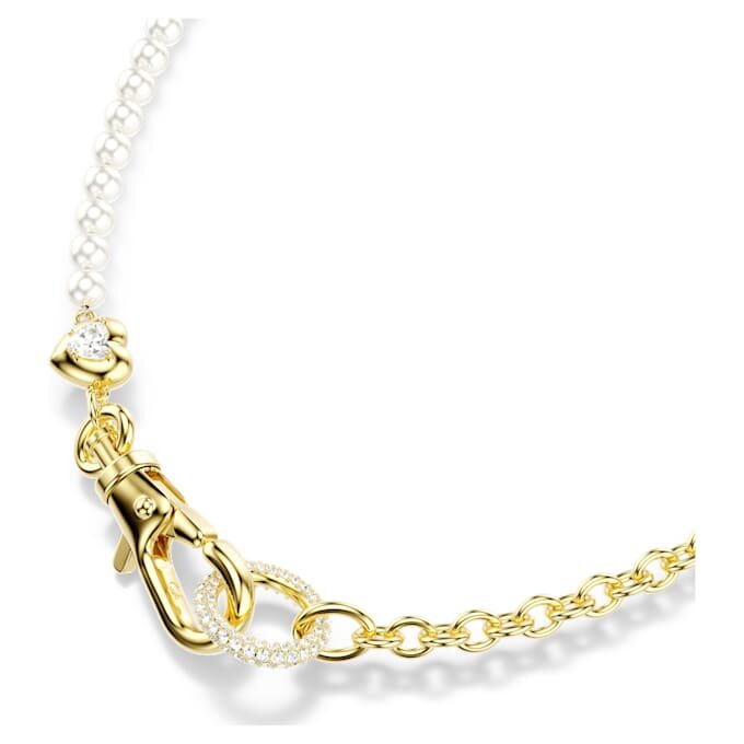 Collier Idyllia perles de cristal, blanc, plaqué or Collier Idyllia perles de cristal, blanc, plaqué or