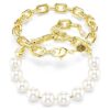 Collier Idyllia perles de cristal, blanc, plaqué or Collier Idyllia perles de cristal, blanc, plaqué or