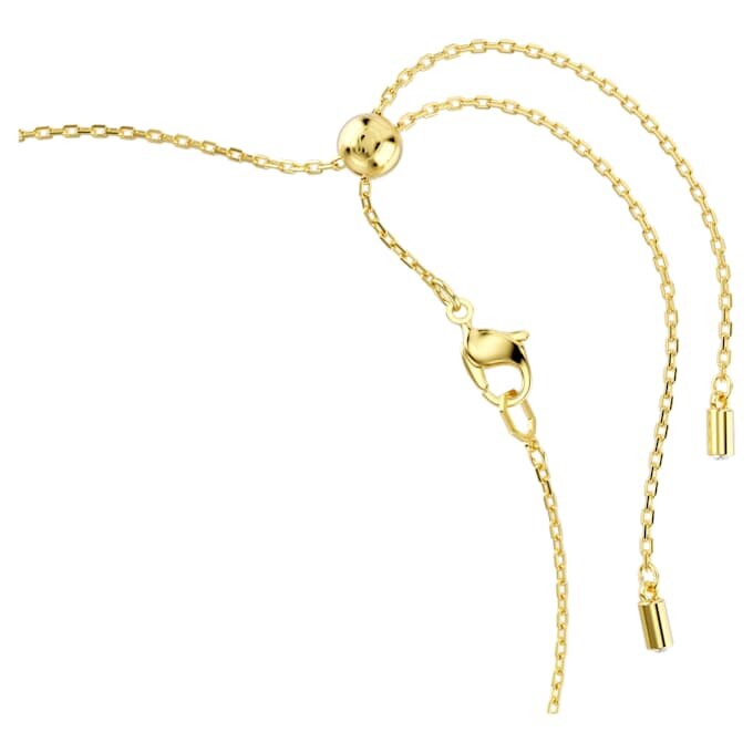 Collier Idyllia : perles de cristal, tailles variées, motif floral, multicolore, plaqué or